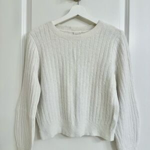 abercrombie kids Cream Ribbed Crewneck Sweater